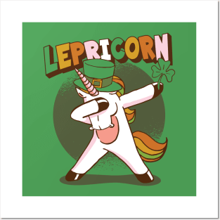 Dabbing Lepricorn | Unicorn Leprechaun Posters and Art